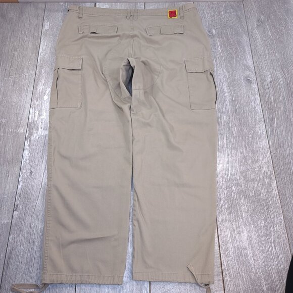 Empyre Cargo Pants Mens 38x30 Brown Relaxed Losee Wide Leg Canvas Mid Rise Y2K - Picture 3 of 9